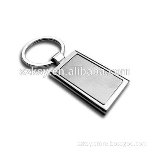 Hot sell cheap custom rectangle metal keychain
